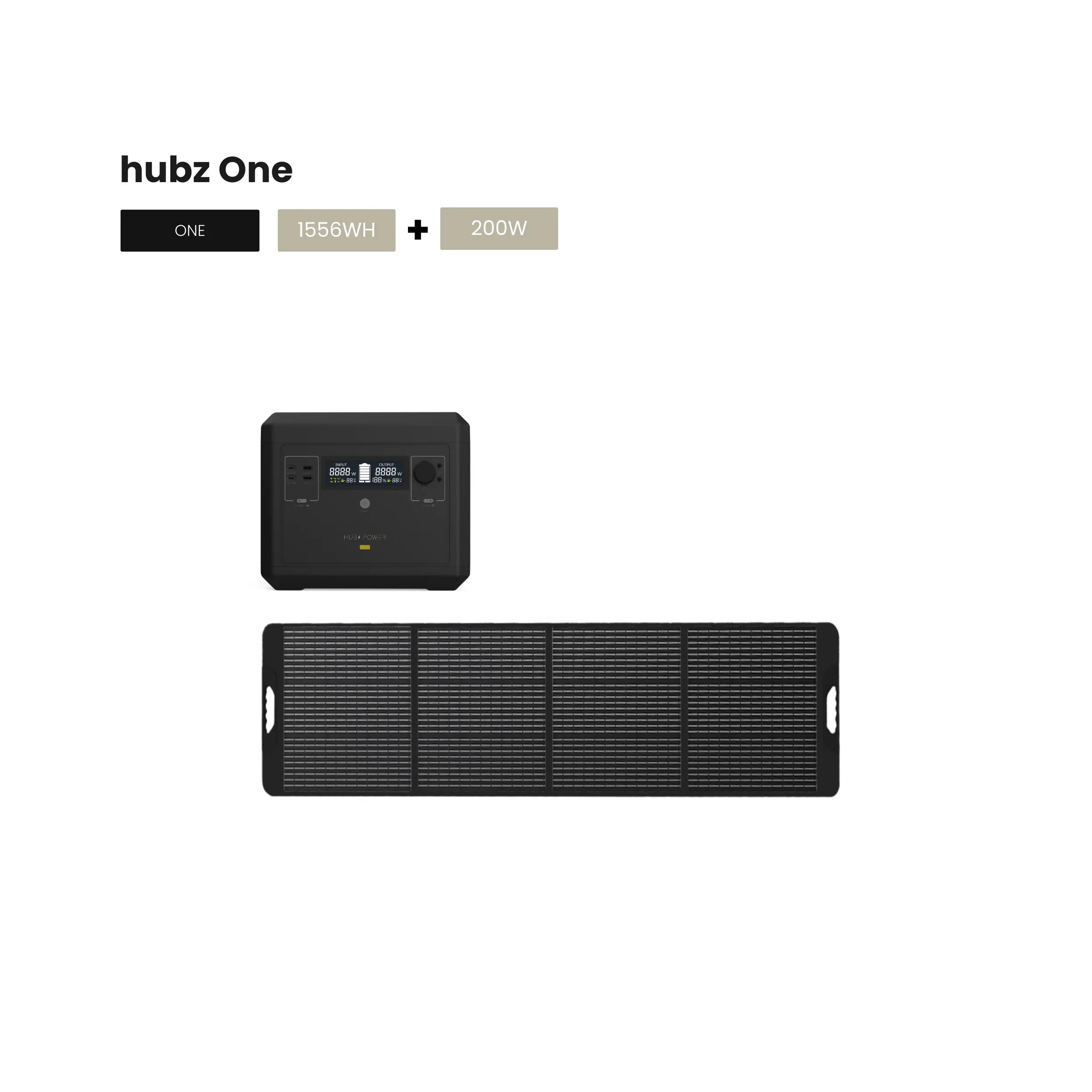 hubz One - Solar solution - portable power station & solar panels