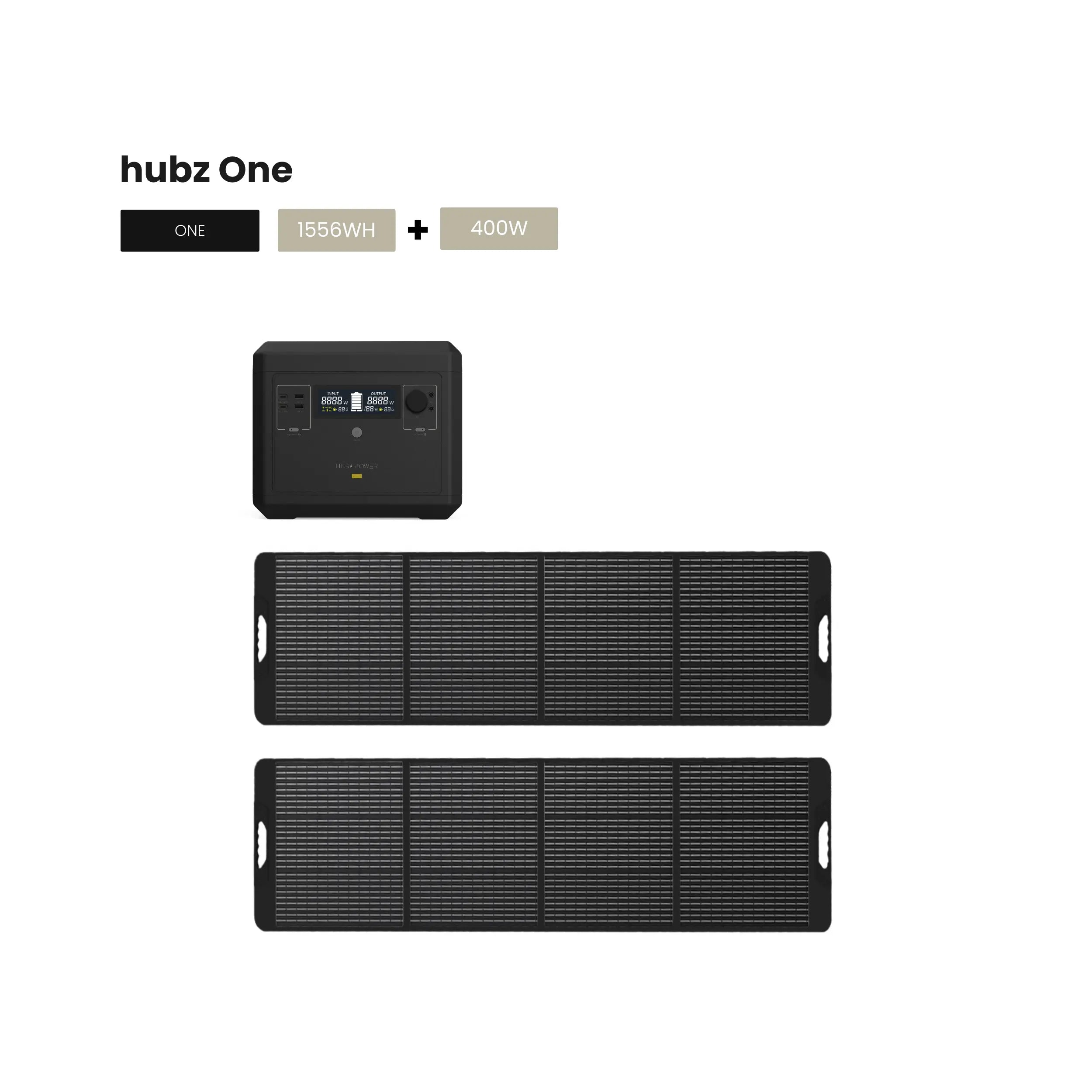 hubz One - Solar solution - portable power station & solar panels