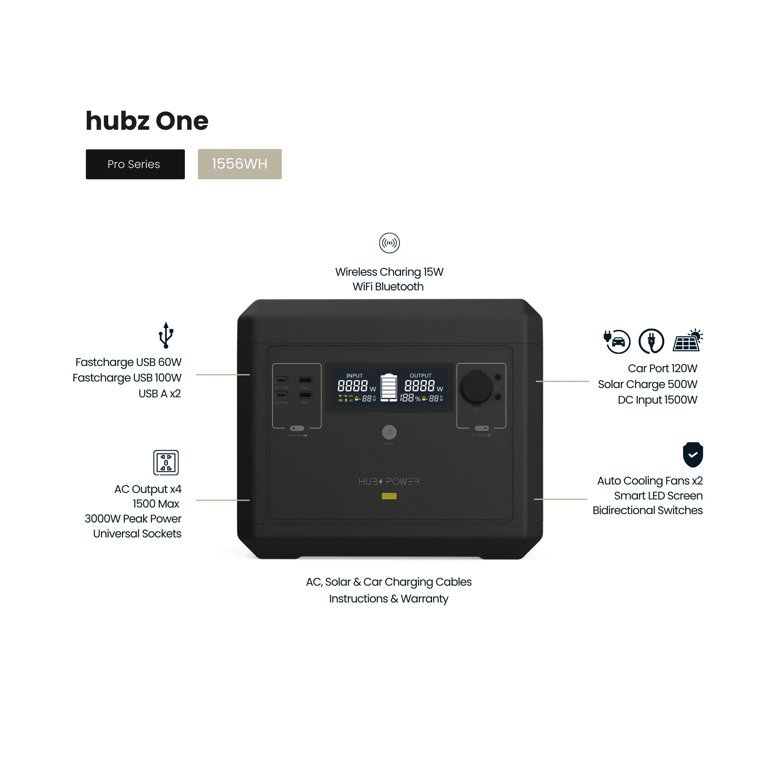 hubz One - Solar solution - portable power station & solar panels